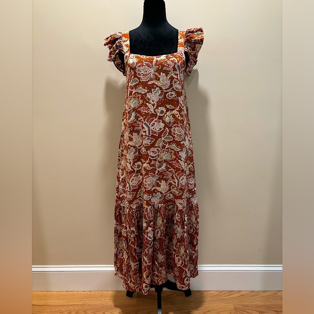 House of Harlow 1960 Brown Ruffled Tiered Sundress
